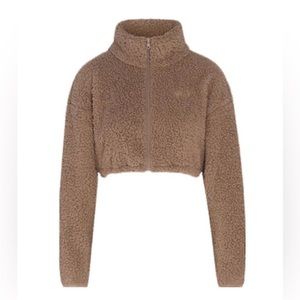 SKIMS - NWT CROPPED TEDDY WITH ZIPPER TIGERS EYE LARGE